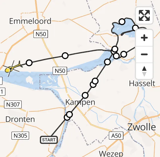 Vlucht Politiehelikopter PH-PXB van Dronten naar Nagele op zaterdag 28 september 2024 10:33