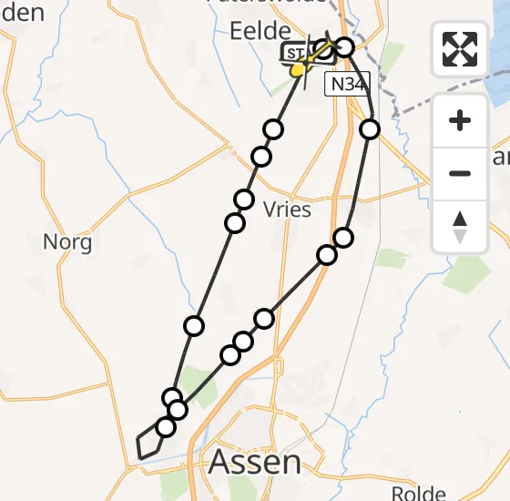 Vlucht Traumahelikopter PH-TTR van Groningen Airport Eelde naar Groningen Airport Eelde op zaterdag 28 september 2024 10:37