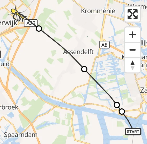 Vlucht Traumahelikopter PH-LLN van Amsterdam Heliport naar Heemskerk op zaterdag 28 september 2024 14:50