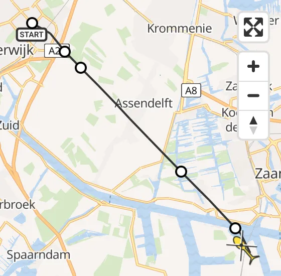 Vlucht Traumahelikopter PH-LLN van Beverwijk naar Amsterdam Heliport op zaterdag 28 september 2024 15:14