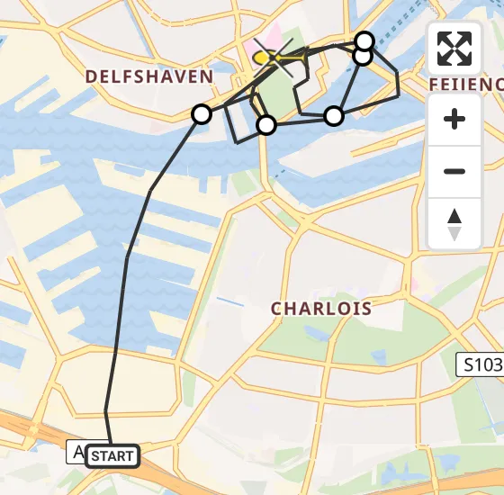 Vlucht Traumahelikopter PH-HVB van Rotterdam naar Erasmus MC op zaterdag 28 september 2024 15:44