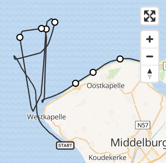 Vlucht Kustwachthelikopter PH-NCG van Vlissingen naar Vrouwenpolder op zaterdag 28 september 2024 15:50