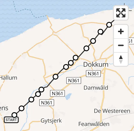 Vlucht Ambulancehelikopter PH-OOP van Koarnjum naar Moddergat op zaterdag 28 september 2024 17:22