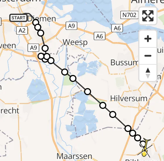 Vlucht Traumahelikopter PH-LLN van Amsterdam naar Bilthoven op zaterdag 28 september 2024 18:43