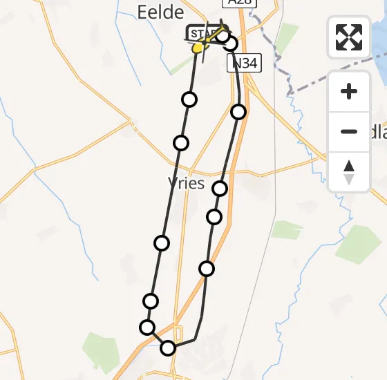 Vlucht Traumahelikopter PH-TTR van Groningen Airport Eelde naar Groningen Airport Eelde op zaterdag 28 september 2024 22:07