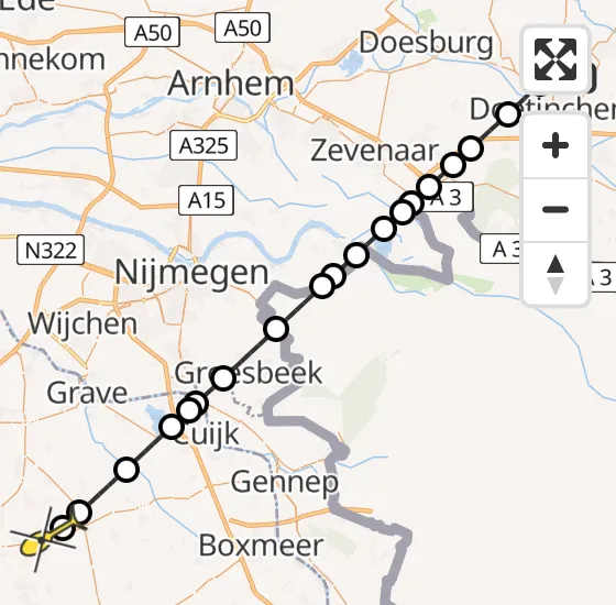 Vlucht Traumahelikopter PH-DOC van Zelhem naar Vliegbasis Volkel op zondag 29 september 2024 7:32