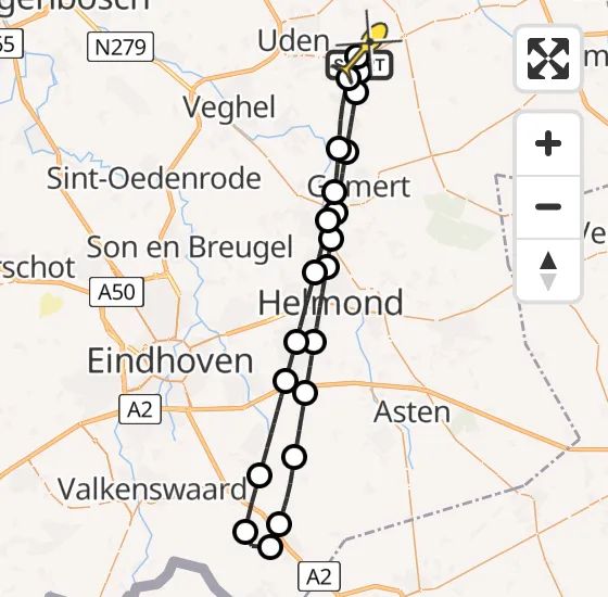 Vlucht Traumahelikopter PH-DOC van Vliegbasis Volkel naar Vliegbasis Volkel op zondag 29 september 2024 9:15