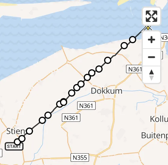 Vlucht Ambulancehelikopter PH-OOP van Vliegbasis Leeuwarden naar Anjum op zondag 29 september 2024 9:52