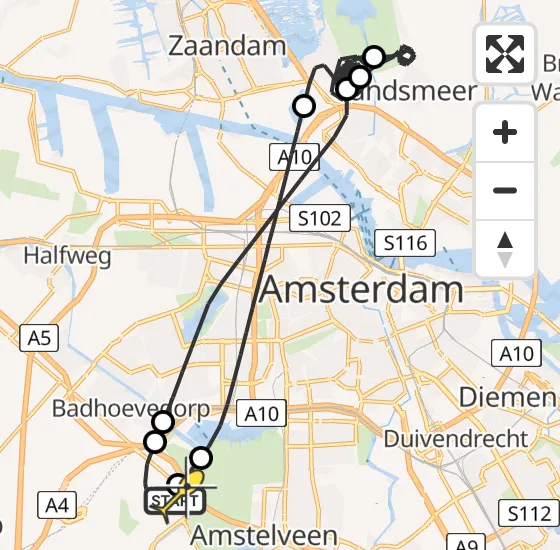 Vlucht Politiehelikopter PH-PXD van Schiphol naar Schiphol op zondag 29 september 2024 9:55