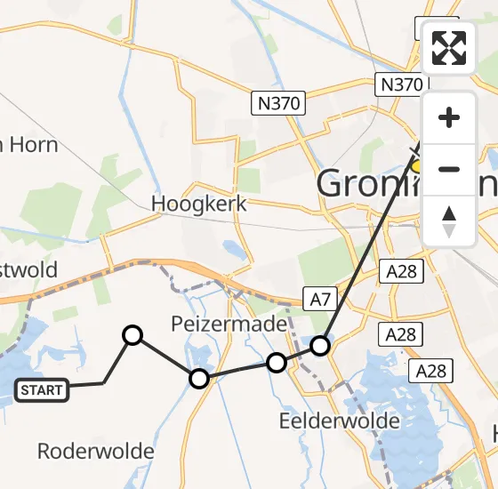 Vlucht Ambulancehelikopter PH-OOP van Roderwolde naar Universitair Medisch Centrum Groningen op zondag 29 september 2024 10:29