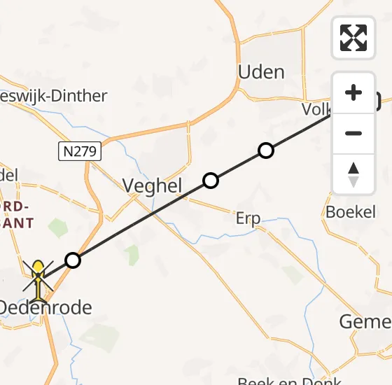 Vlucht Traumahelikopter PH-DOC van Vliegbasis Volkel naar Sint-Oedenrode op zondag 29 september 2024 12:32