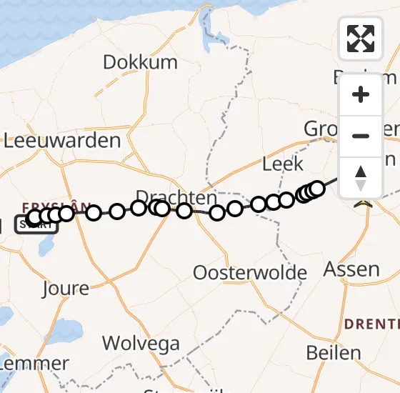 Vlucht Traumahelikopter PH-TTR van Sibrandabuorren naar Groningen Airport Eelde op zondag 29 september 2024 12:55