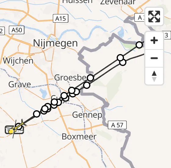 Vlucht Traumahelikopter PH-DOC van Volkel naar Odiliapeel op zondag 29 september 2024 14:35