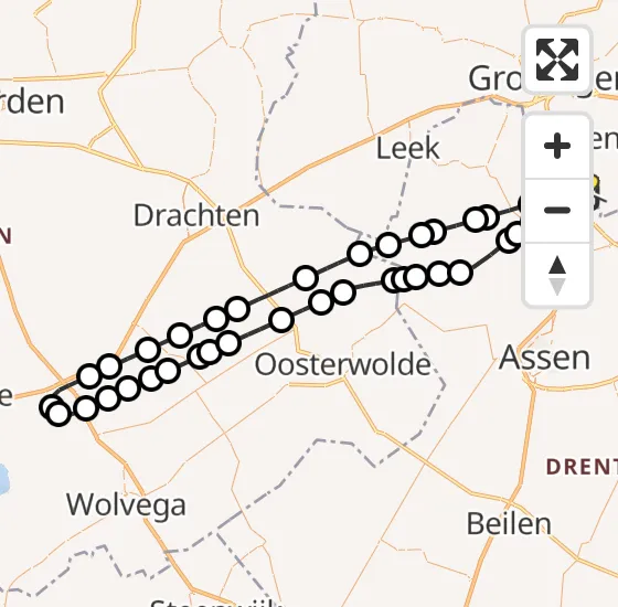 Vlucht Traumahelikopter PH-TTR van Groningen Airport Eelde naar Groningen Airport Eelde op zondag 29 september 2024 15:57