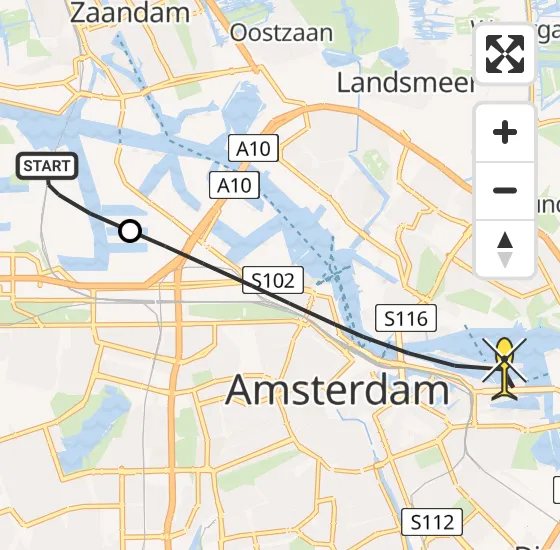 Vlucht Traumahelikopter PH-LLN van Amsterdam Heliport naar Amsterdam op zondag 29 september 2024 17:14