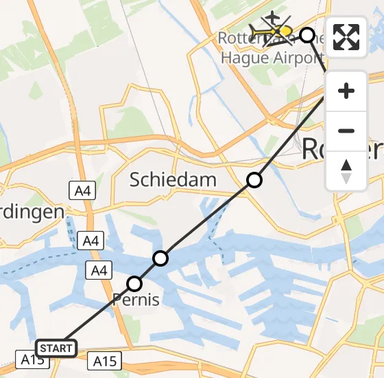 Vlucht Politiehelikopter PH-PXB van Vondelingenplaat naar Rotterdam The Hague Airport op zondag 29 september 2024 17:34