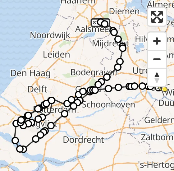 Vlucht Politiehelikopter PH-PXA van Schiphol naar Houten op zondag 29 september 2024 19:36