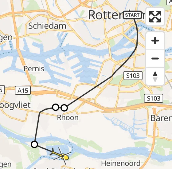 Vlucht Politiehelikopter PH-PXB van Rotterdam naar Spijkenisse op zondag 29 september 2024 20:20