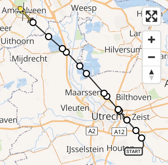 Vlucht Politiehelikopter PH-PXA van Werkhoven naar Amstelveen op zondag 29 september 2024 20:52