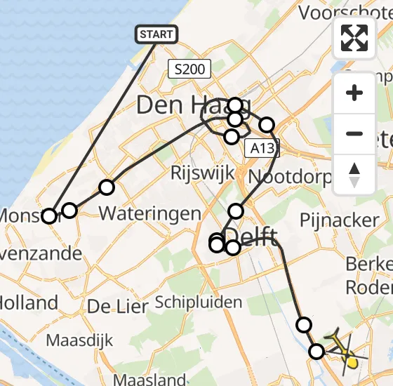 Vlucht Politiehelikopter PH-PXB van Den Haag naar Rotterdam The Hague Airport op zondag 29 september 2024 21:07