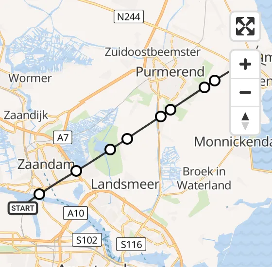 Vlucht Traumahelikopter PH-LLN van Amsterdam Heliport naar Edam op zondag 29 september 2024 21:37