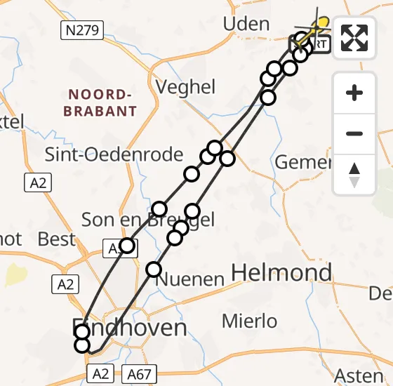 Vlucht Traumahelikopter PH-DOC van Vliegbasis Volkel naar Vliegbasis Volkel op zondag 29 september 2024 23:27