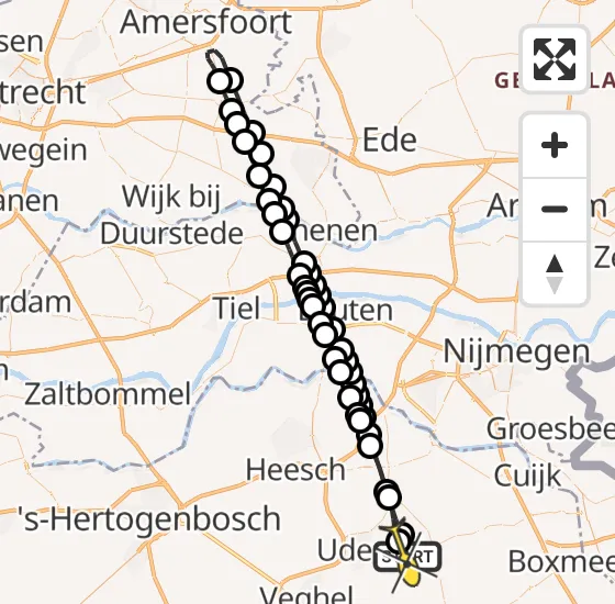 Vlucht Traumahelikopter PH-DOC van Vliegbasis Volkel naar Vliegbasis Volkel op maandag 30 september 2024 1:56