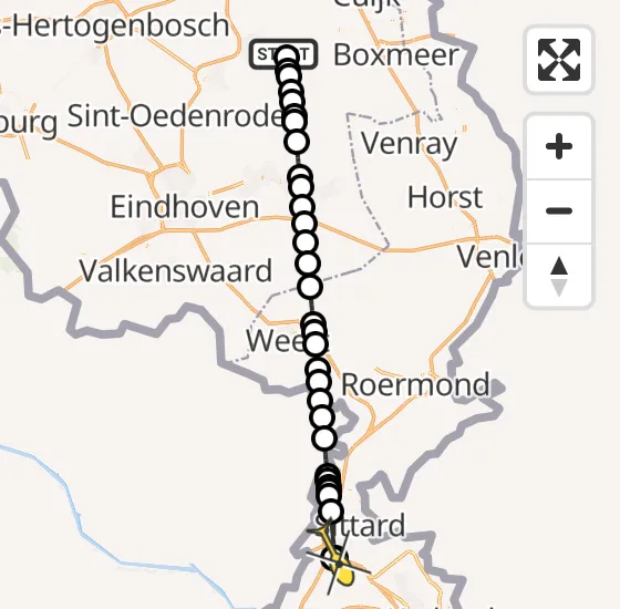 Vlucht Traumahelikopter PH-DOC van Vliegbasis Volkel naar Geleen op maandag 30 september 2024 7:47