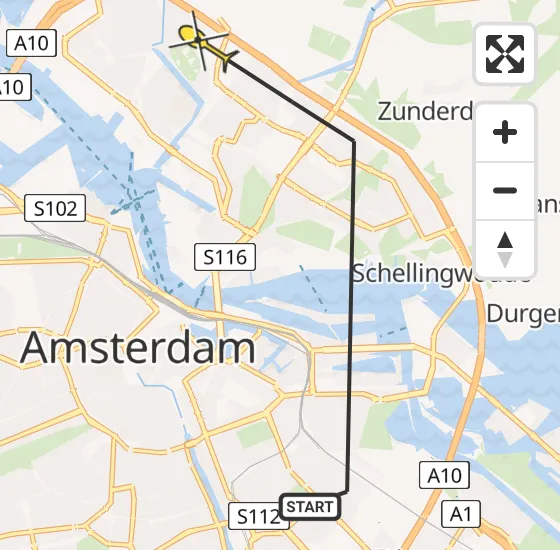 Vlucht Politiehelikopter PH-PXE van Amsterdam naar Amsterdam op maandag 30 september 2024 9:09