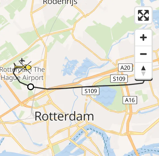 Vlucht Traumahelikopter PH-HVB van Rotterdam naar Rotterdam The Hague Airport op maandag 30 september 2024 12:22