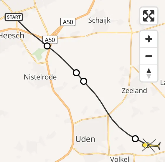 Vlucht Traumahelikopter PH-DOC van Oss naar Vliegbasis Volkel op maandag 30 september 2024 12:27