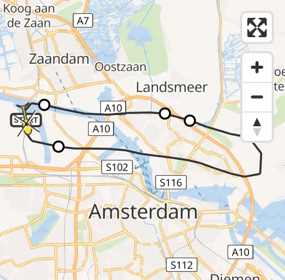 Vlucht Traumahelikopter PH-LLN van Amsterdam Heliport naar Amsterdam Heliport op maandag 30 september 2024 16:38