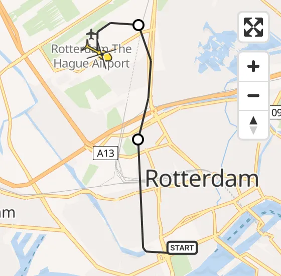 Vlucht Traumahelikopter PH-HVB van Erasmus MC naar Rotterdam The Hague Airport op maandag 30 september 2024 18:28