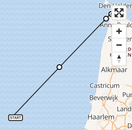 Vlucht Kustwachthelikopter PH-SAR van  naar Vliegveld De Kooy op maandag 30 september 2024 21:33