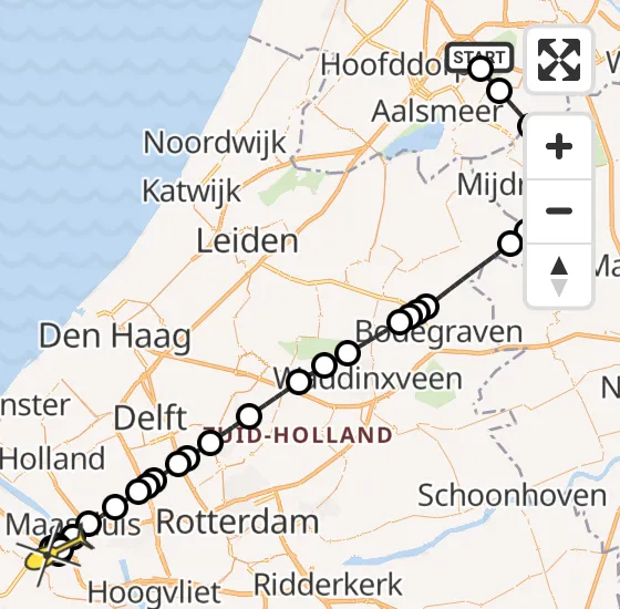 Vlucht Politiehelikopter PH-PXX van Schiphol naar Botlek op dinsdag 1 oktober 2024 8:47