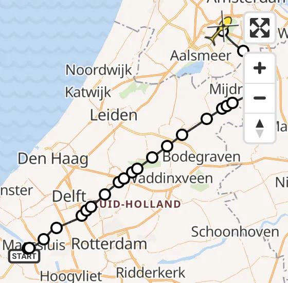 Vlucht Politiehelikopter PH-PXX van Europoort naar Schiphol op dinsdag 1 oktober 2024 13:45