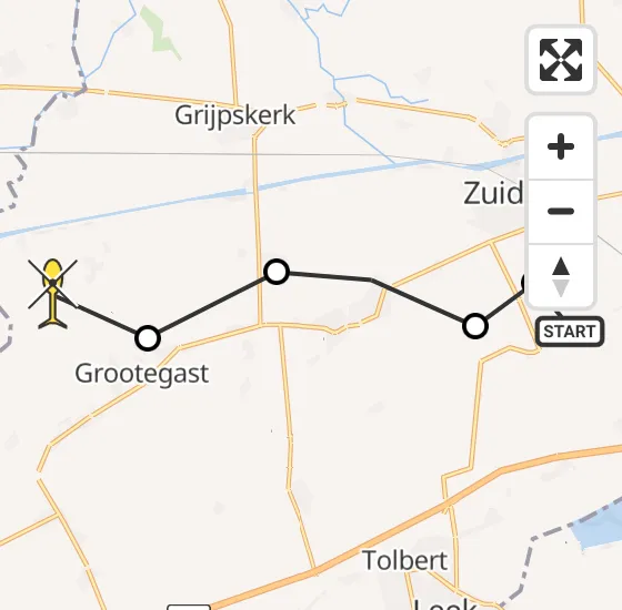 Vlucht Ambulancehelikopter PH-OOP van Enumatil naar Lutjegast op dinsdag 1 oktober 2024 14:06