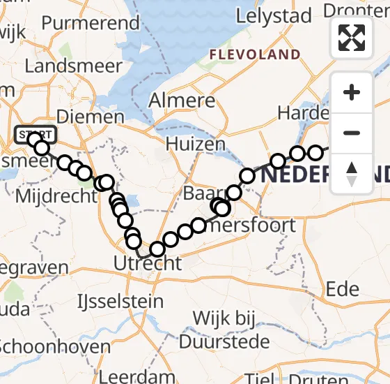 Vlucht Politiehelikopter PH-PXX van Schiphol naar Harderwijk op dinsdag 1 oktober 2024 15:45