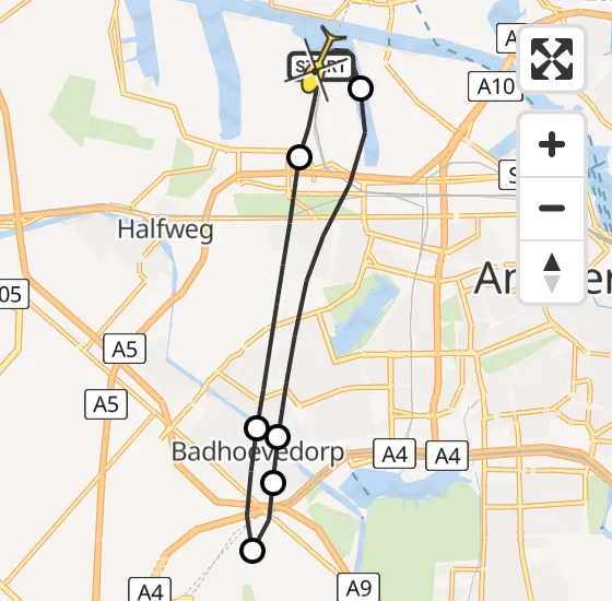 Vlucht Traumahelikopter PH-LLN van Amsterdam Heliport naar Amsterdam Heliport op dinsdag 1 oktober 2024 16:44