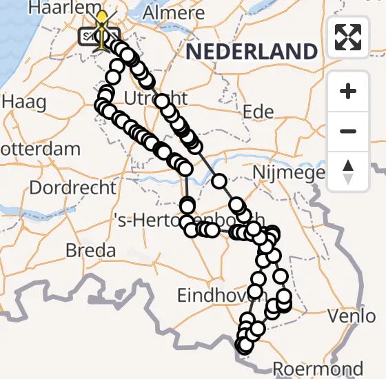 Vlucht Politiehelikopter PH-PXA van Amstelveen naar Amstelveen op dinsdag 1 oktober 2024 17:04