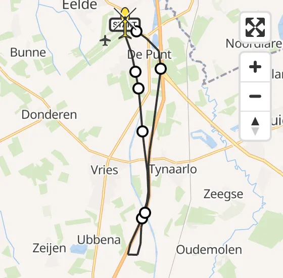 Vlucht Traumahelikopter PH-TTR van Groningen Airport Eelde naar Groningen Airport Eelde op dinsdag 1 oktober 2024 17:43