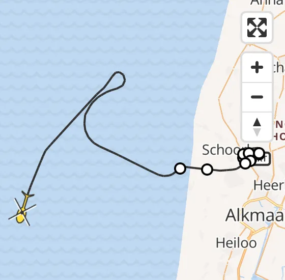 Vlucht Kustwachthelikopter PH-SAR van Oudkarspel naar  op dinsdag 1 oktober 2024 19:57