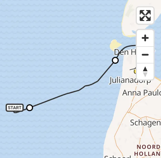 Vlucht Kustwachthelikopter PH-SAR van  naar Vliegveld De Kooy op dinsdag 1 oktober 2024 21:13