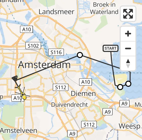 Vlucht Politiehelikopter PH-PXA van Amsterdam naar VU Medisch Centrum Amsterdam op dinsdag 1 oktober 2024 21:53