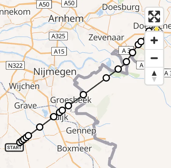 Vlucht Traumahelikopter PH-DOC van Vliegbasis Volkel naar Doetinchem op dinsdag 1 oktober 2024 22:10