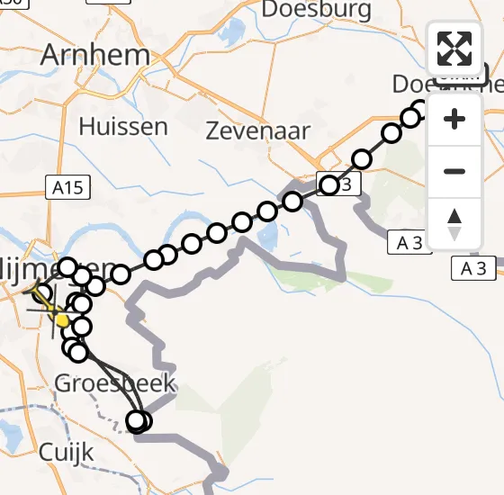 Vlucht Traumahelikopter PH-DOC van Doetinchem naar Radboud Universitair Medisch Centrum op dinsdag 1 oktober 2024 23:02