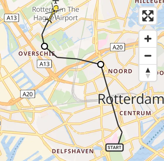 Vlucht Traumahelikopter PH-HVB van Erasmus MC naar Rotterdam The Hague Airport op woensdag 2 oktober 2024 10:46