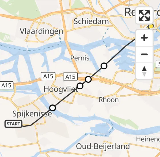 Vlucht Traumahelikopter PH-LLN van Spijkenisse naar Erasmus MC op woensdag 2 oktober 2024 10:48