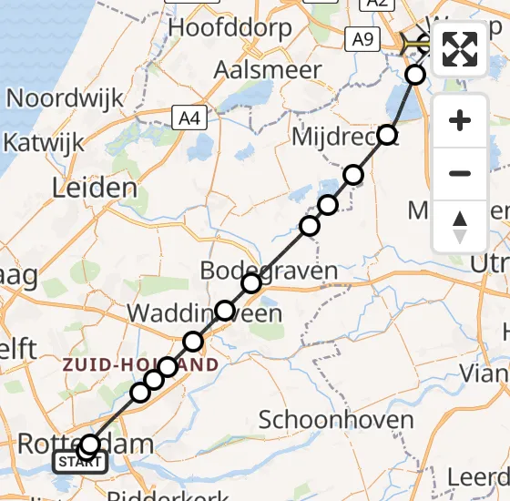 Vlucht Traumahelikopter PH-LLN van Erasmus MC naar Amsterdam op woensdag 2 oktober 2024 11:17