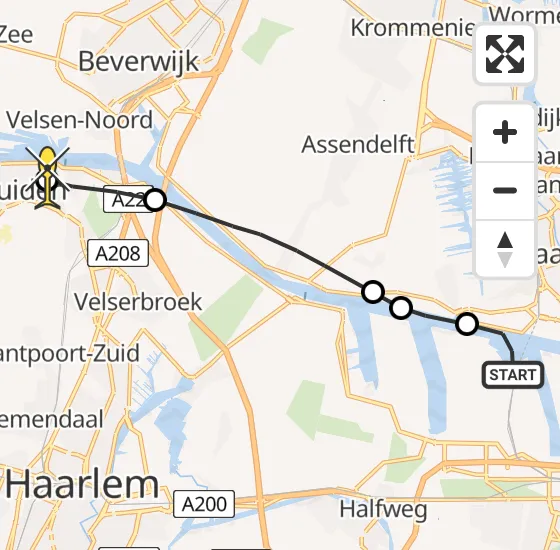 Vlucht Traumahelikopter PH-LLN van Amsterdam Heliport naar IJmuiden op woensdag 2 oktober 2024 13:16